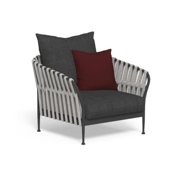 "Durable and stylish Frame Living Armchair by TalentiSpa ideal for modern exteriors."