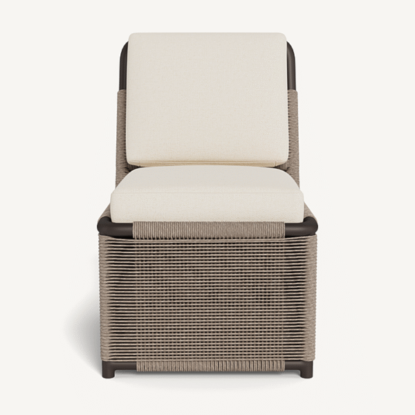 “Modern teak dining chair from Harbour’s Formentera collection – armless design for patios and terraces”