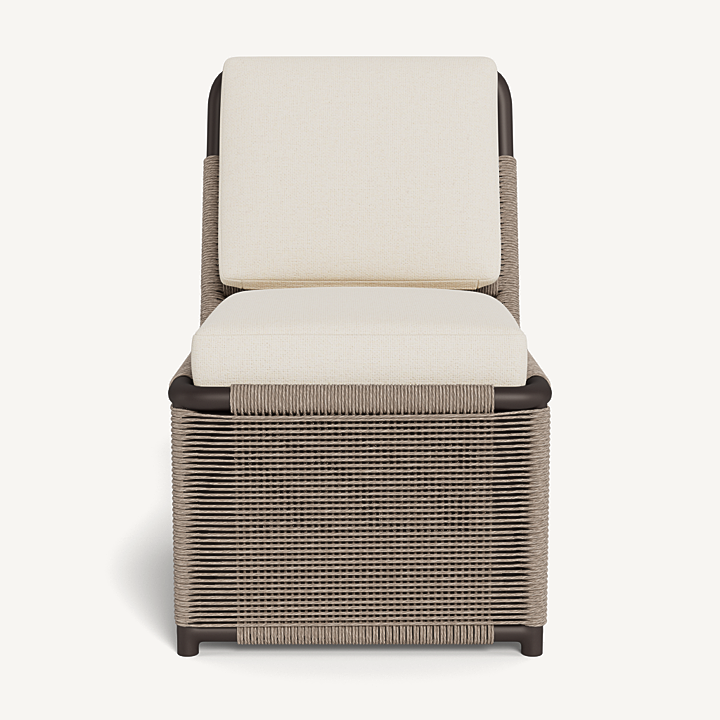 “Modern teak dining chair from Harbour’s Formentera collection – armless design for patios and terraces”