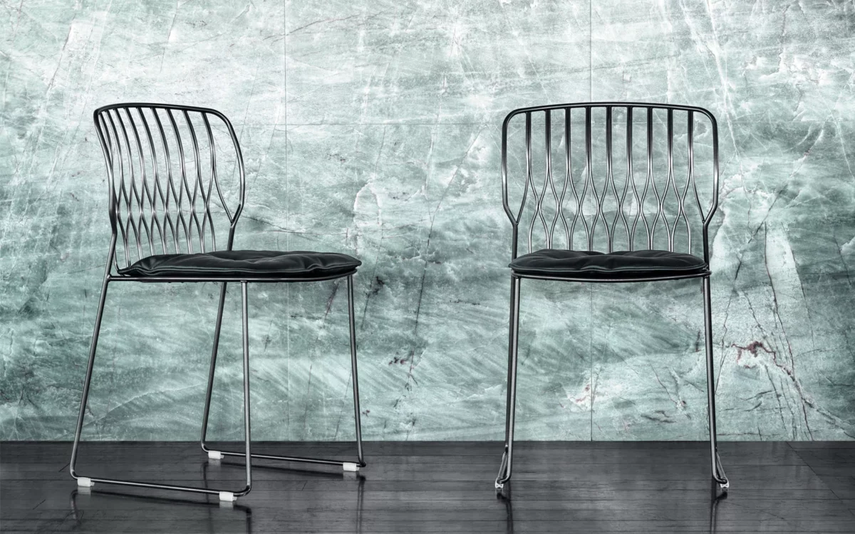 Close‑up of Freak by Bontempi’s distinctive backrest curves