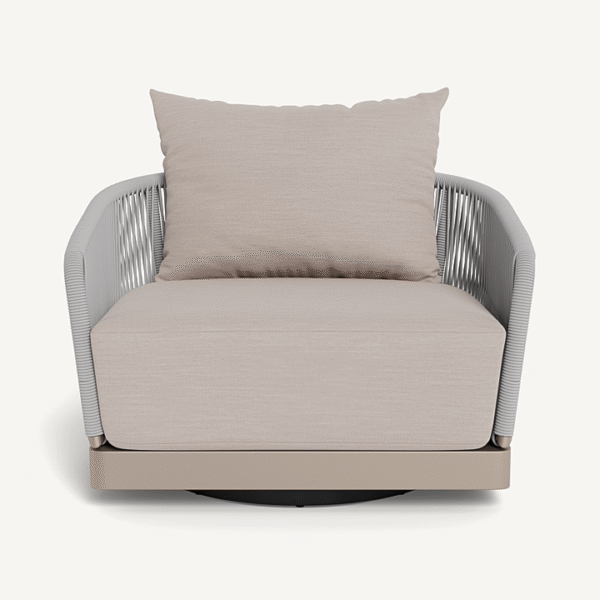 “Hamilton Swivel Lounge Chair by Harbour – modern outdoor chair with 360-degree swivel base”