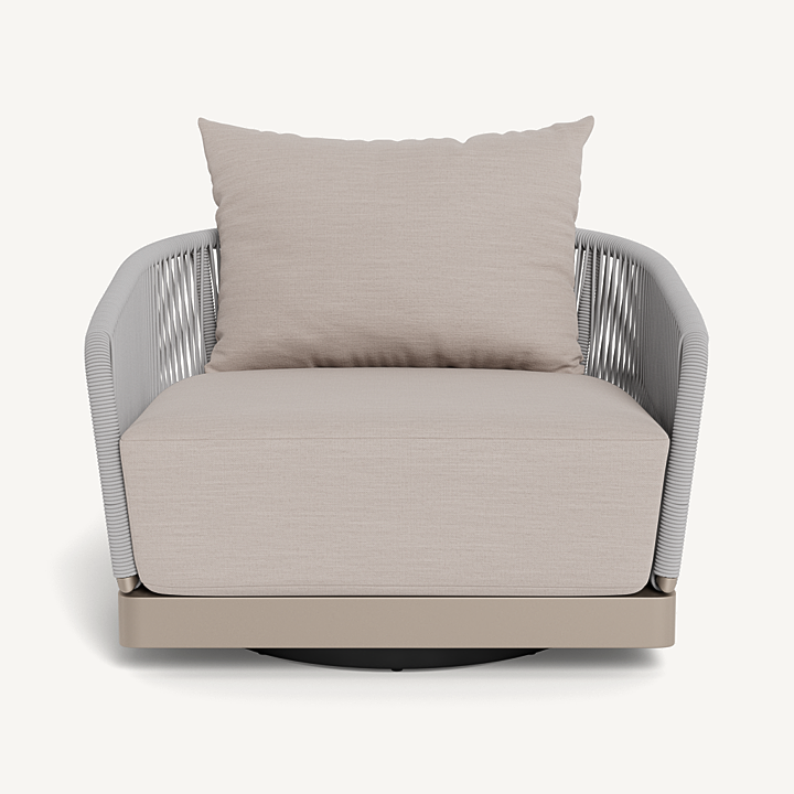 “Hamilton Swivel Lounge Chair by Harbour – modern outdoor chair with 360-degree swivel base”
