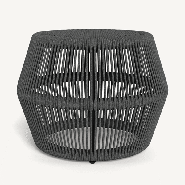 “Hamilton Footstool by Harbour – modern outdoor ottoman with clean lines and plush cushion”