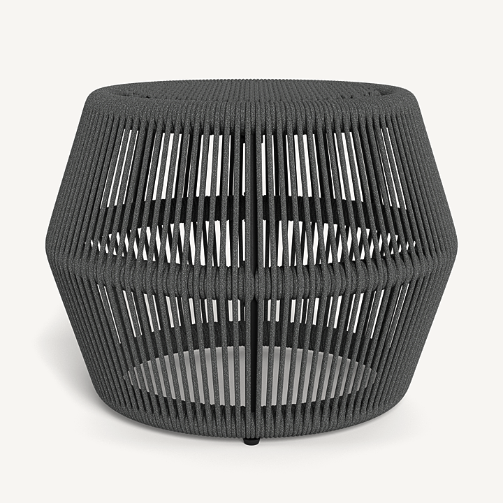 “Hamilton Footstool by Harbour – modern outdoor ottoman with clean lines and plush cushion”