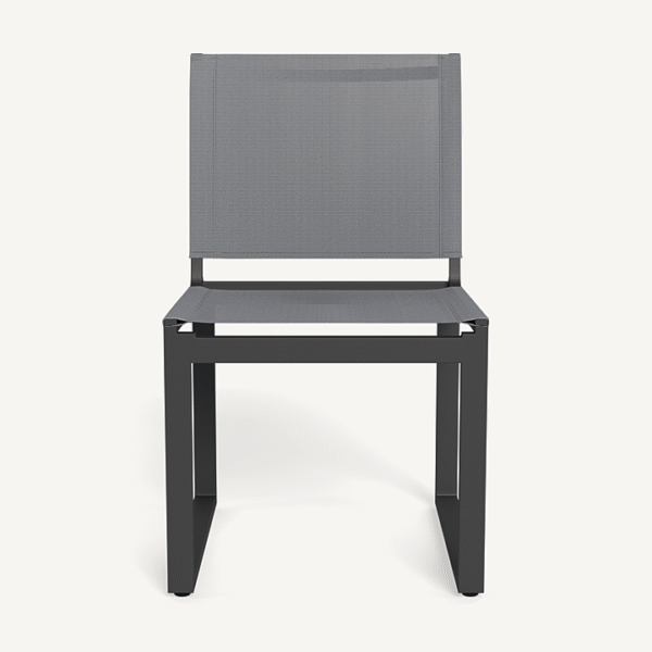 “Hayman Aluminum Armless Dining Chair by Harbour – sleek modern outdoor chair with minimalist design”