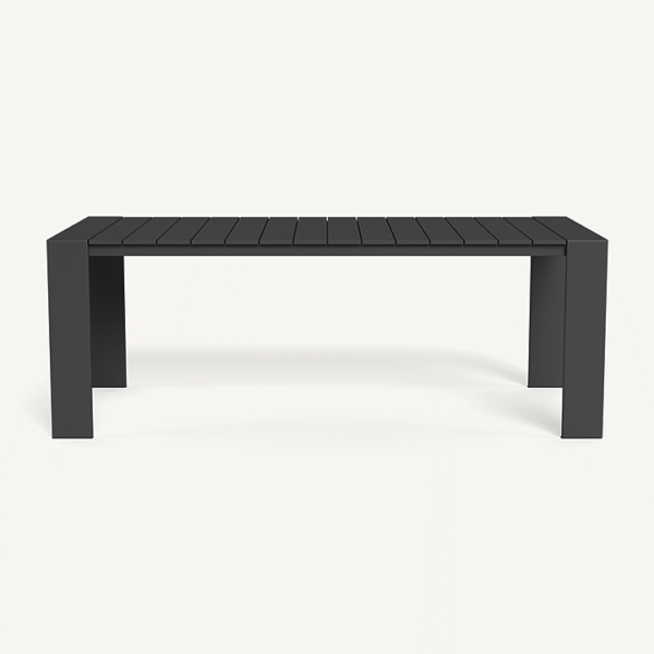 “Hayman Aluminum Dining Table 81" by Harbour – modern rectangular outdoor table in white finish”