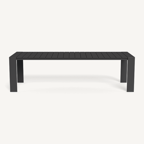 “Hayman large outdoor dining table – sleek linear silhouette for contemporary patio settings”