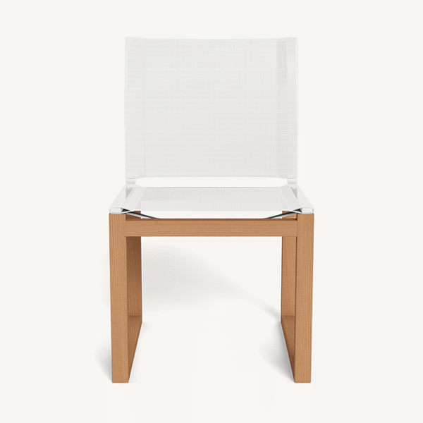 “Hayman collection teak armless chair by Harbour – weather-resistant dining seat with natural wood tones”
