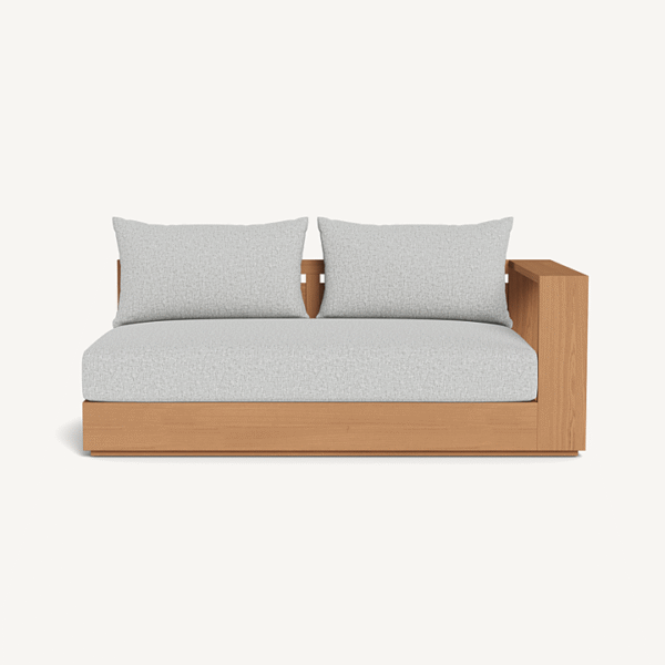 “Hayman Teak 2 Seat 1 Arm Right by Harbour – modern outdoor teak sofa with right-side armrest”