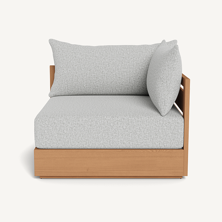 “Hayman Teak Corner by Harbour – modern outdoor sectional corner piece with natural teak frame”
