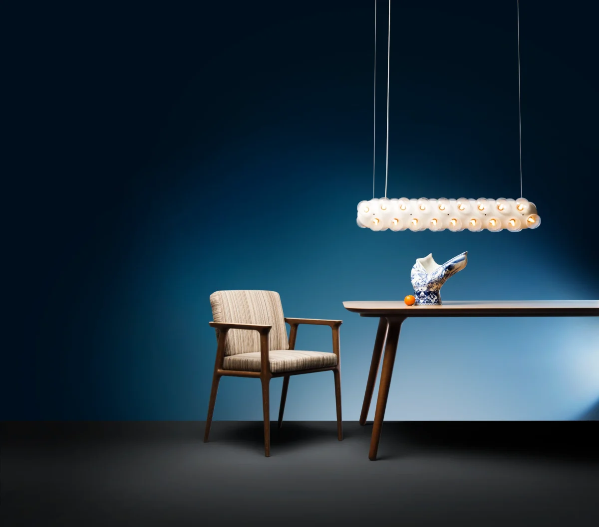 Contemporary Prop Light Suspended chandelier by Moooi, perfect for an artistic, high-end interior in Royal Oak, Michigan.
