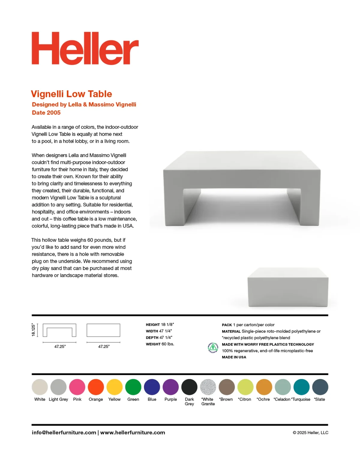 Add sophistication to your Troy, Michigan home with Vignelli Table by Heller.