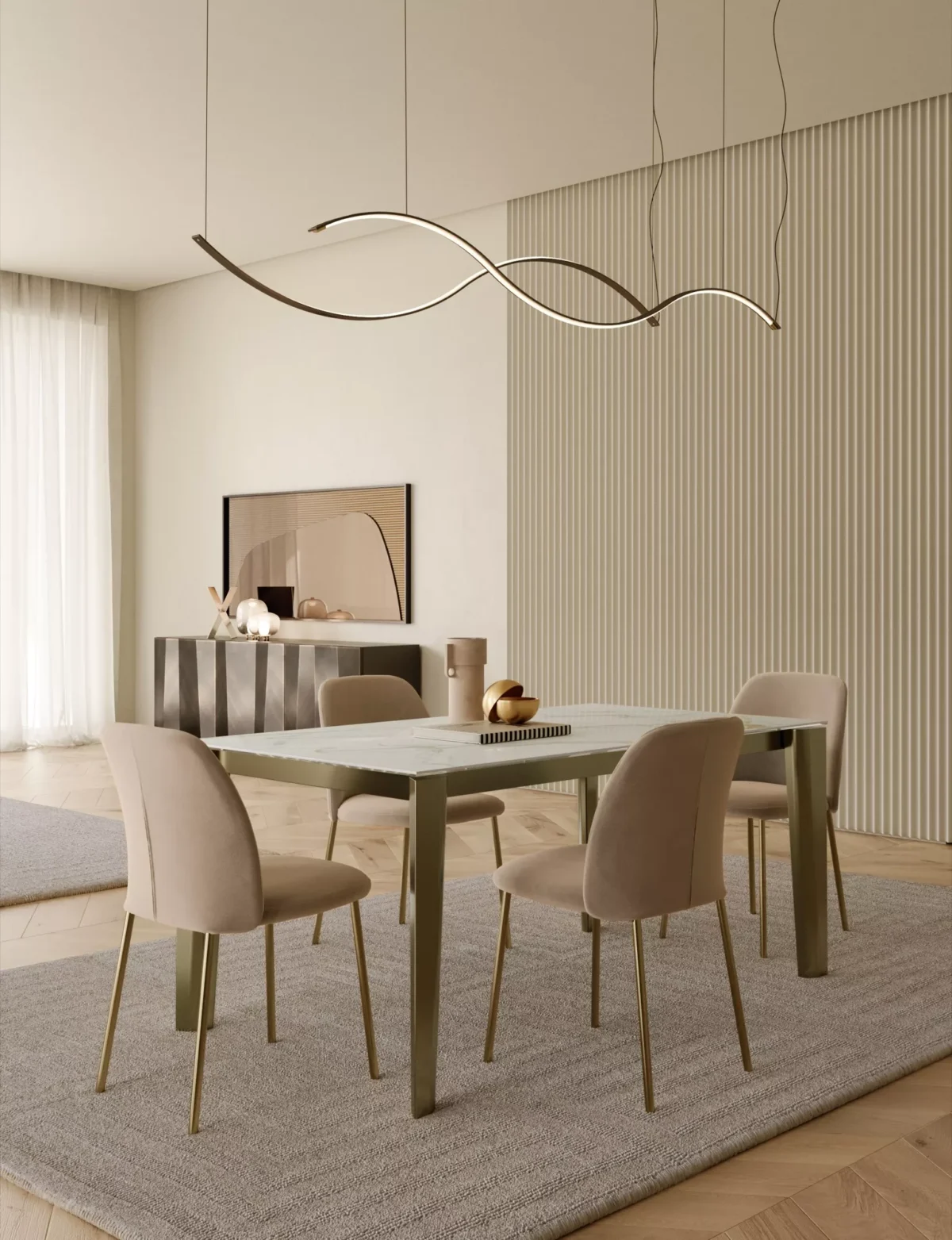 Infinity by Bontempi luxury Italian dining table in Royal Oak, Michigan showroom