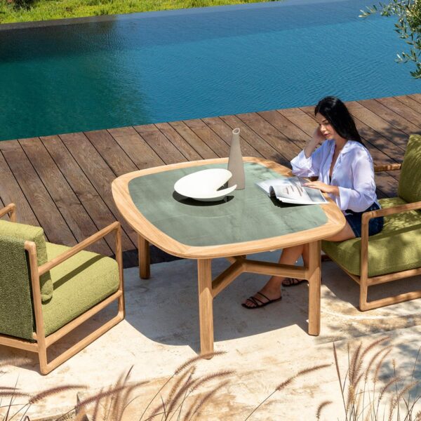 Jun Dining Table 140×120 by Talenti – compact rectangular outdoor table with sleek minimalist design