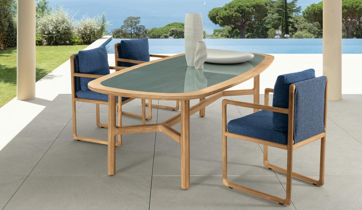 Jun Dining Table 260×120 by Talenti – large rectangular outdoor table with sleek minimalist design