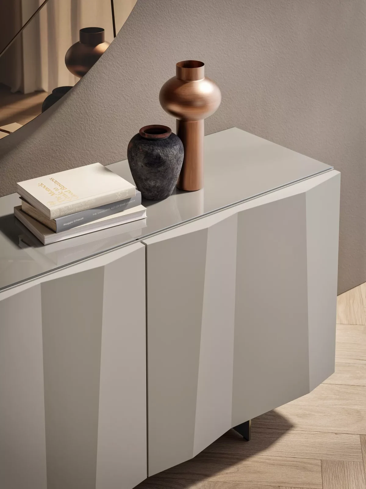 Luxury contemporary Municipality sideboard by Bontempi, showcased at Troy Michigan showroom. If you need further assistance or additional product descriptions, feel free to ask!