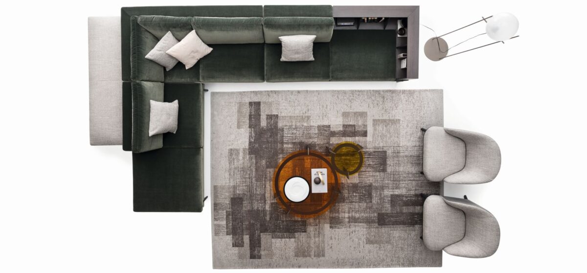 “Ditre Italia Kim – elegant modular sofa featuring minimalist design and refined fabric upholstery”