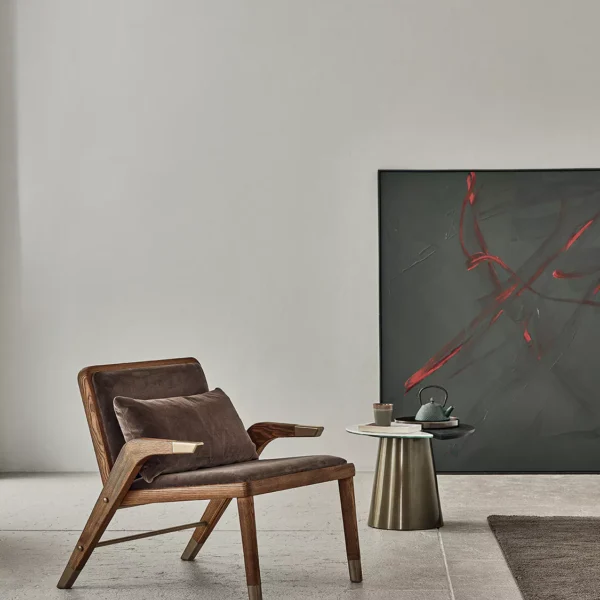 Modern Italian Lady armchair by Bontempi, displayed at Royal Oak Michigan showroom