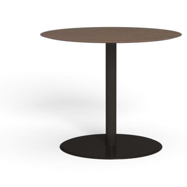 "Outdoor dining table by TalentiSpa with Leaf H62 base and refined Vitter top finish."
