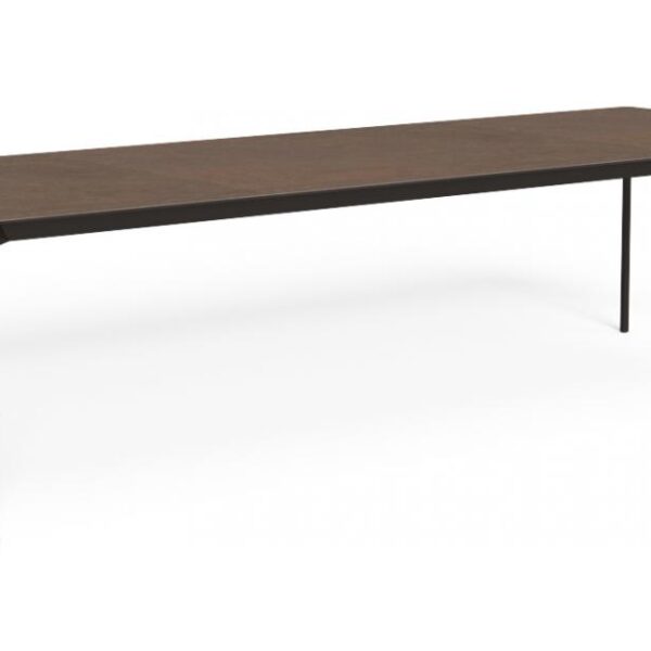 "Outdoor dining table Leaf by TalentiSpa, 300×110 size with weather-resistant design."