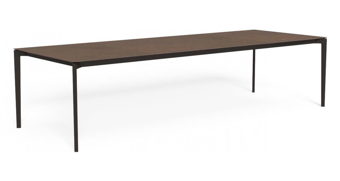 "Outdoor dining table Leaf by TalentiSpa, 300×110 size with weather-resistant design."