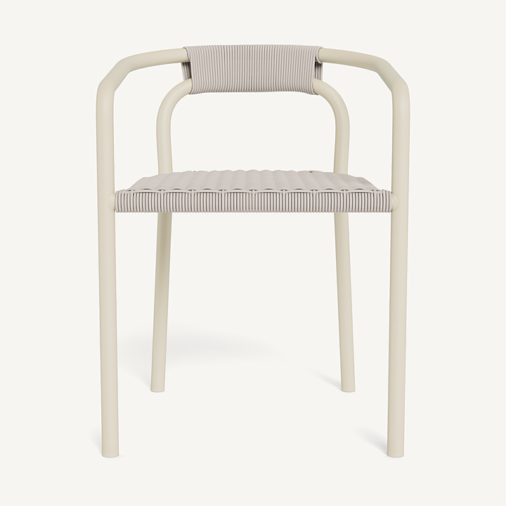 “Leo Stacking Dining Chair by Harbour – modern outdoor chair with stackable aluminum frame”