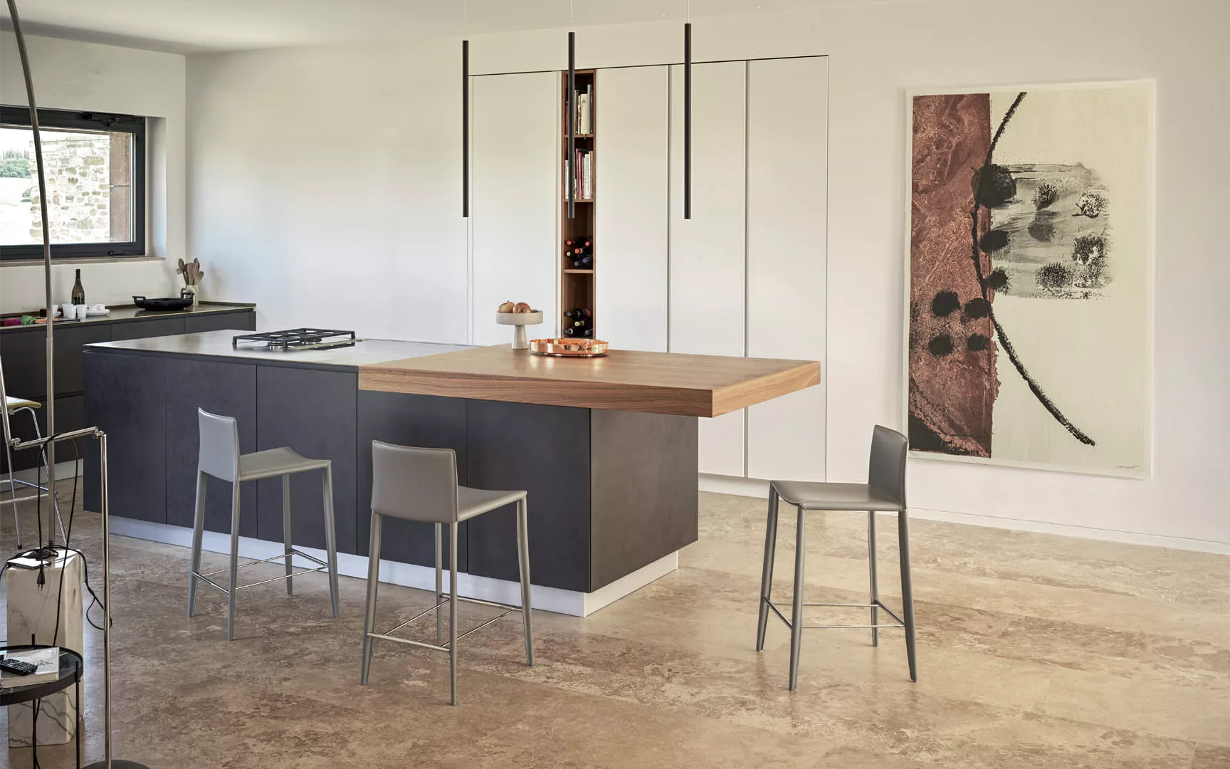 Linda Footstool by Bontempi in Royal Oak, MI featuring a sleek metal frame and plush upholstery.