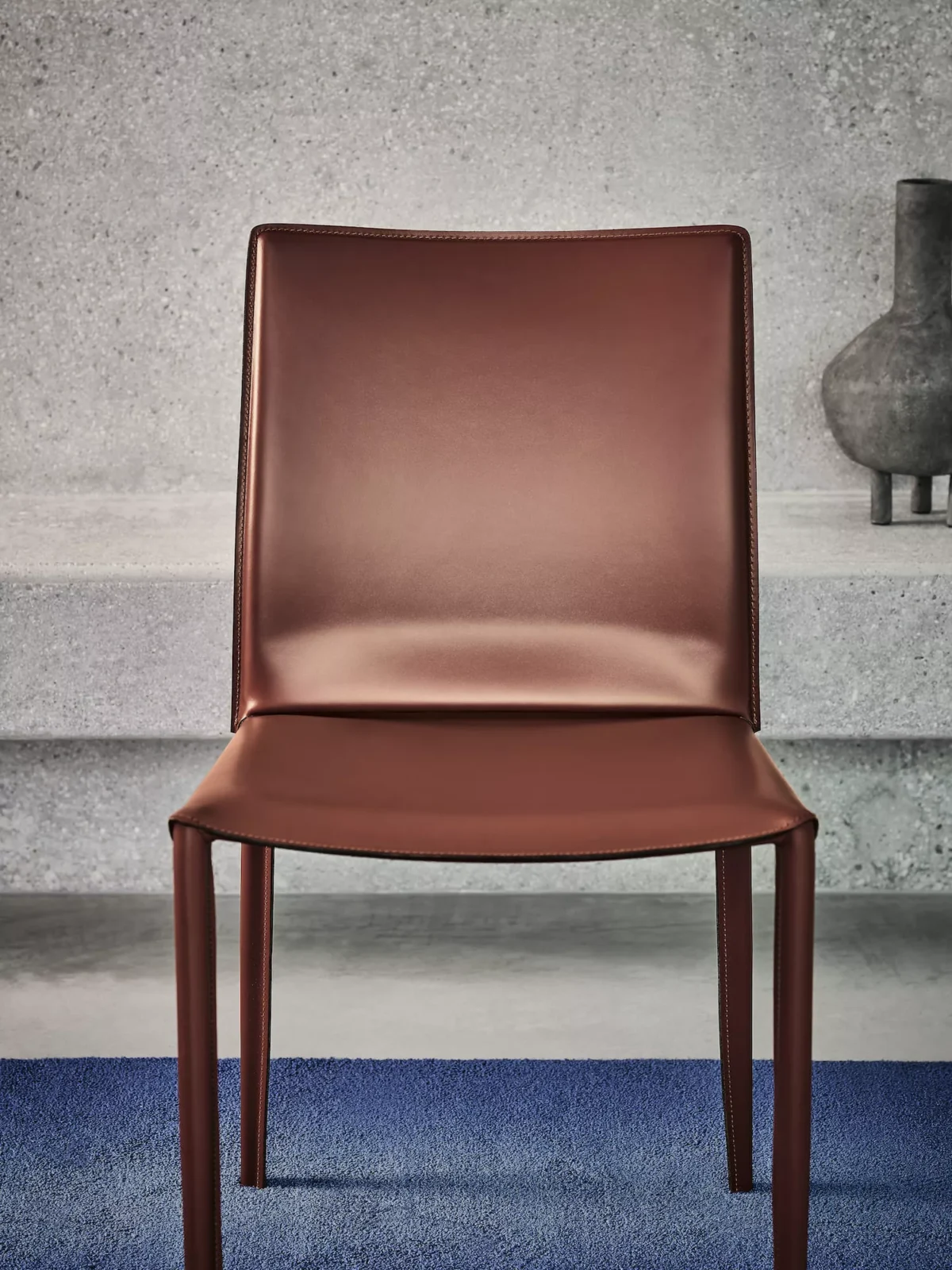 Close-up of Linda by Bontempi’s luxurious fabric texture and elegant seam work