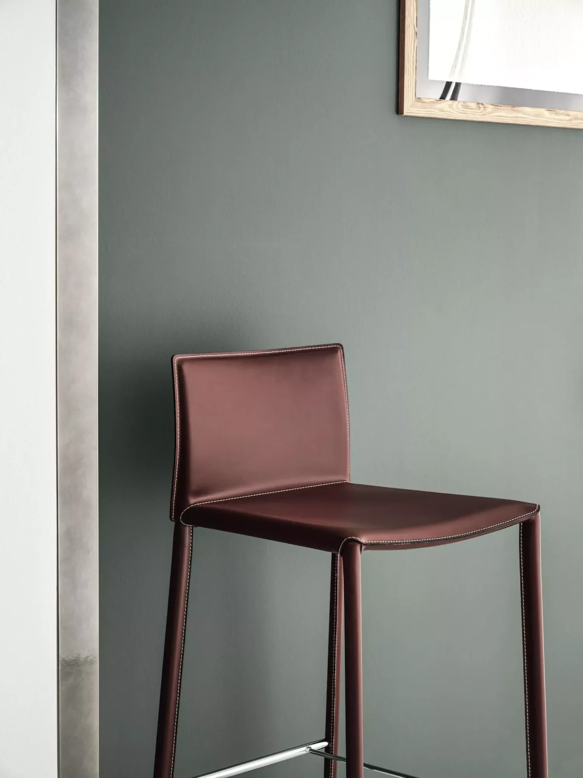 Linda Footstool by Bontempi in Royal Oak, MI featuring a sleek metal frame and plush upholstery.
