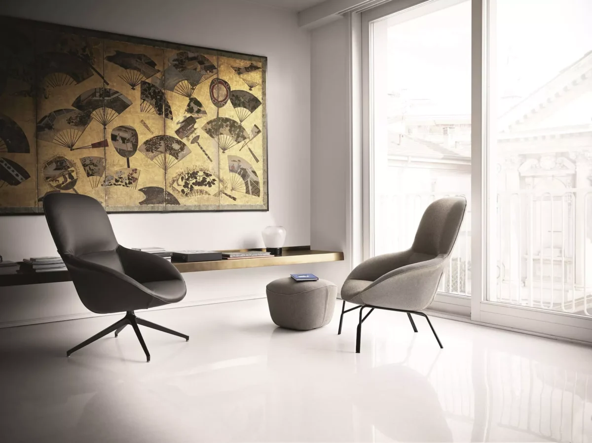 Luxury modern “Long Island” sofa by Bontempi featured at Troy Michigan showroom