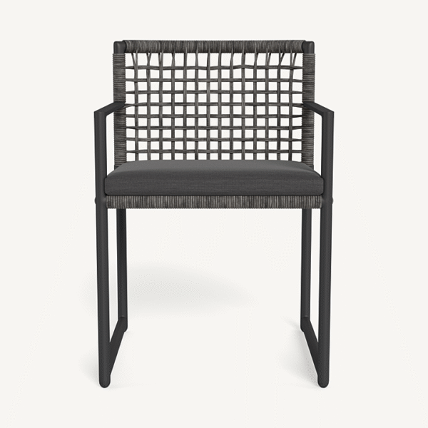 “Harbour Loop Collection dining chair – modern, airy design perfect for patios and decks”