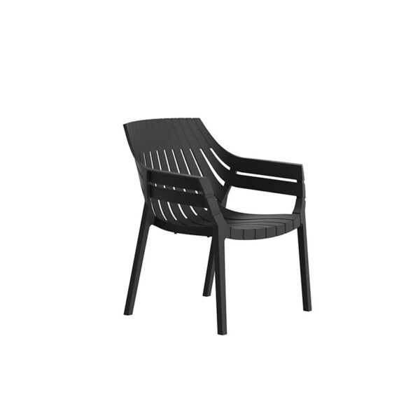 Stackable outdoor lounge chair made of weather-resistant materials by Vondom.