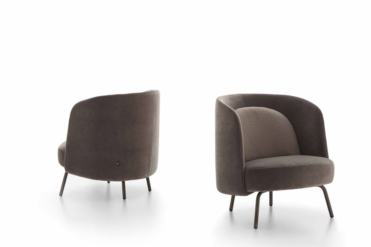 “Contemporary LUCIA by Ditre Italia – designer armchair with chic proportions and elegantly curved backrest”