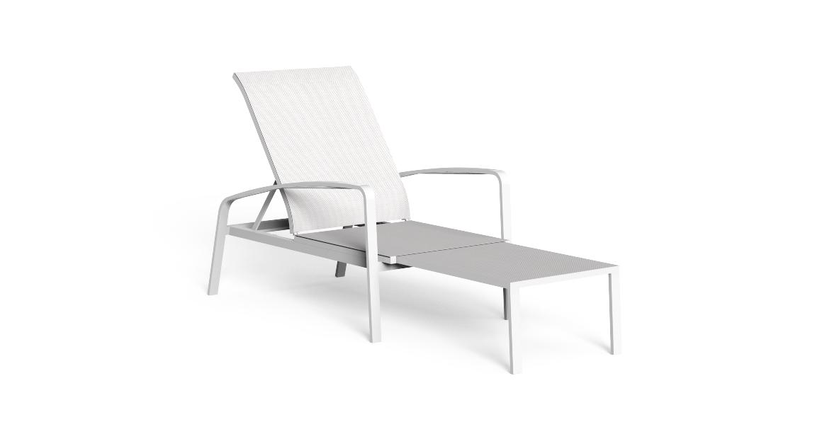 Luxury contemporary Lady Reclinable Sunbed by Roberto Serio for Talentispa, high-end Italian outdoor furniture for Birmingham, Michigan.