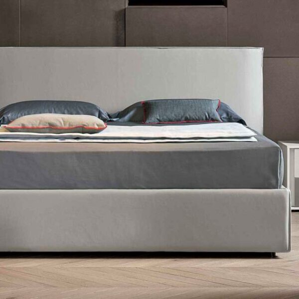 “Zeno single bed by Tomasella – modern Italian children’s bed with cushioned headboard and minimalist design”