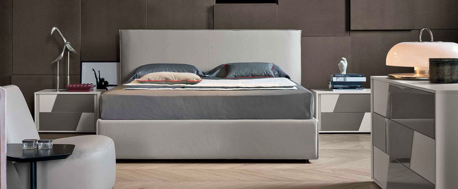 “Zeno single bed by Tomasella – modern Italian children’s bed with cushioned headboard and minimalist design”