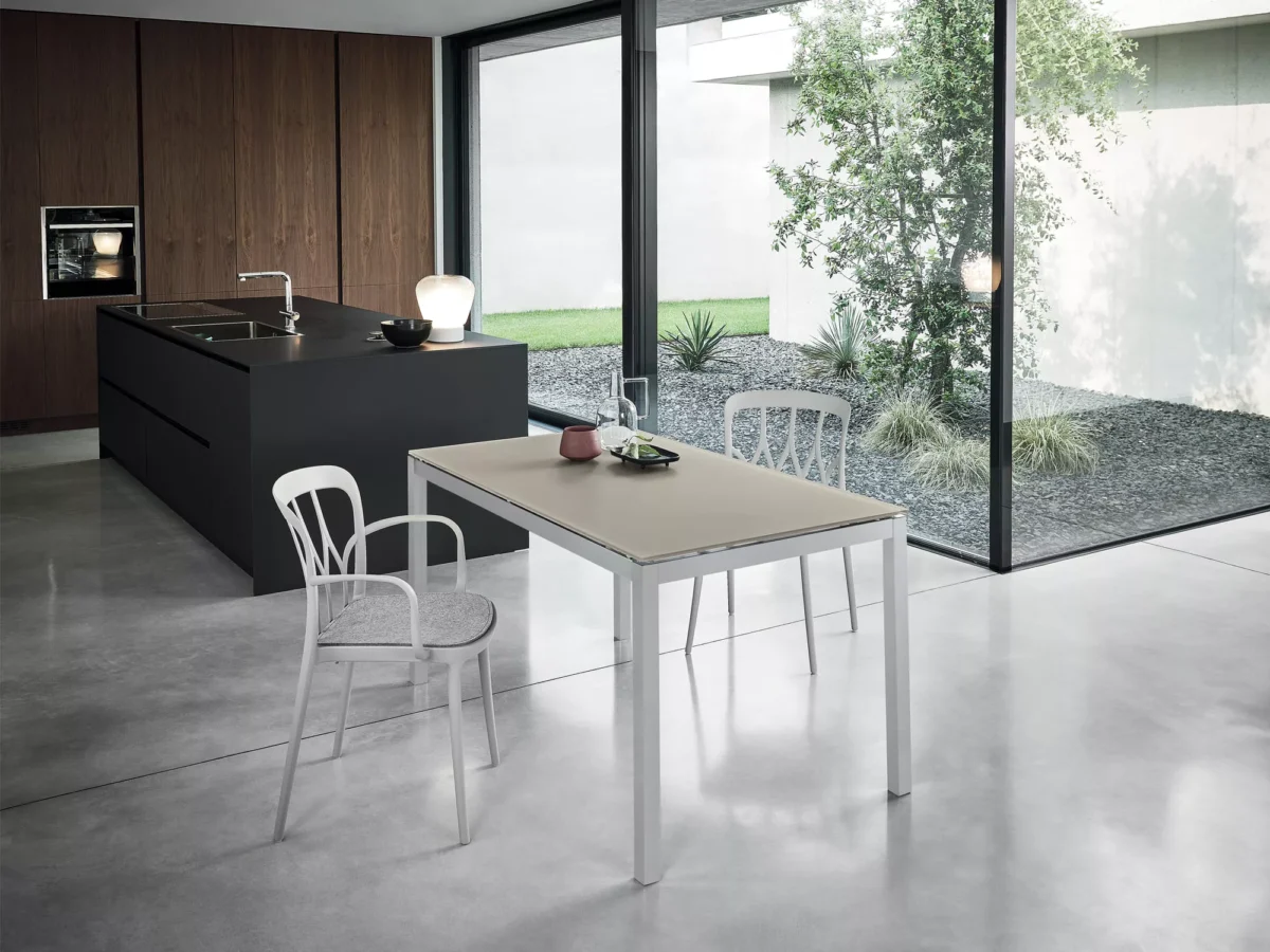 Stone by Bontempi luxury Italian dining table in Troy, Michigan showroom