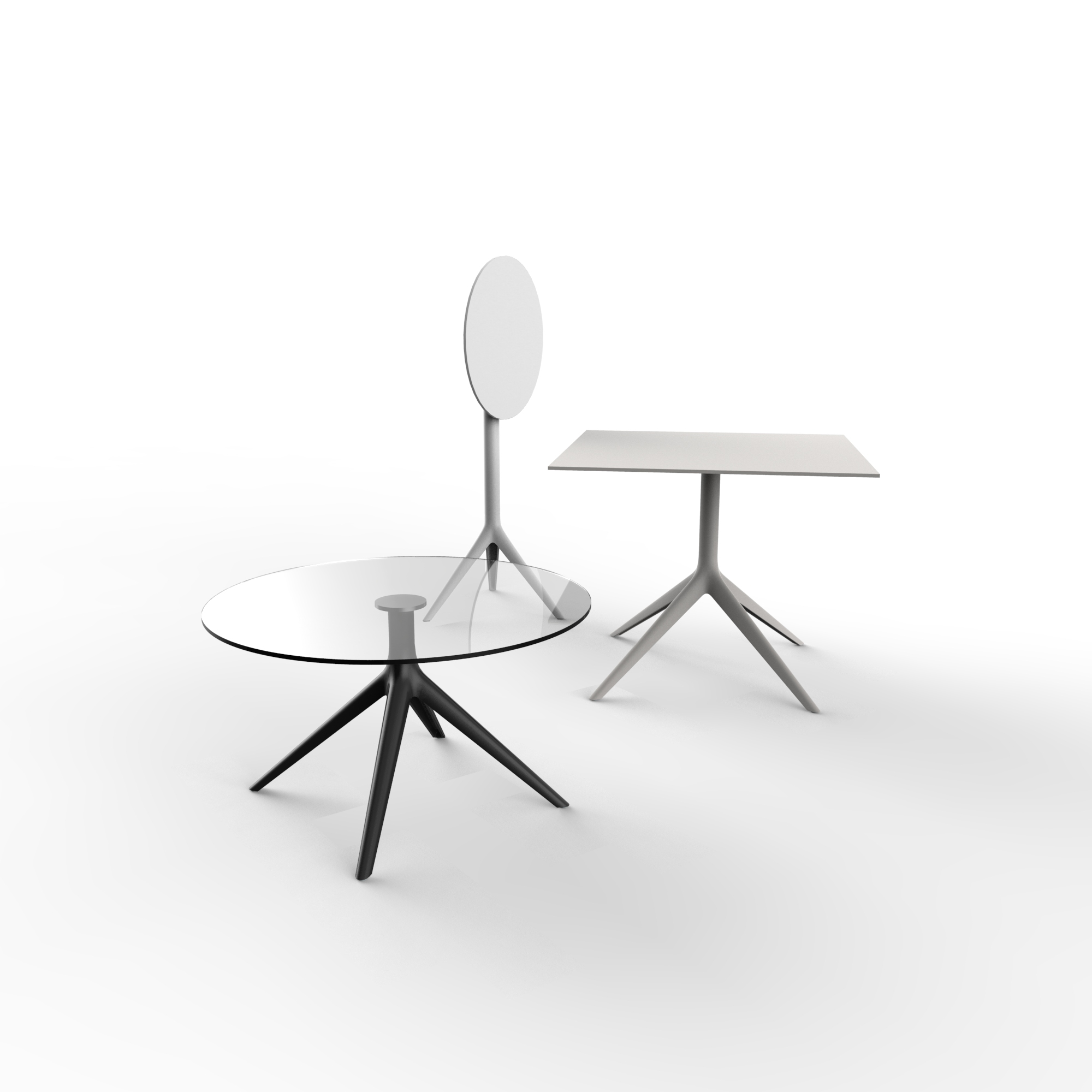 "Sleek MARI-SOL tables by Vondom designed for both aesthetic appeal and functional outdoor use."