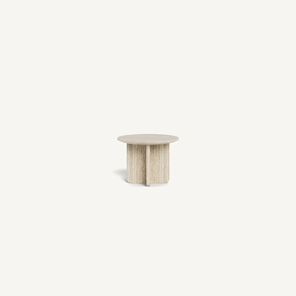 “Maui Round Side Table by Harbour – contemporary round outdoor table with sculpted form and tropical elegance”