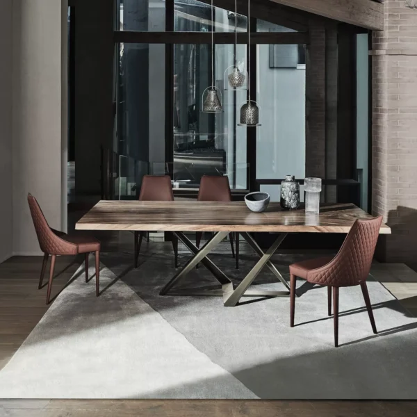 Clara by Bontempi dining chair with gently curved backrest and slender legs