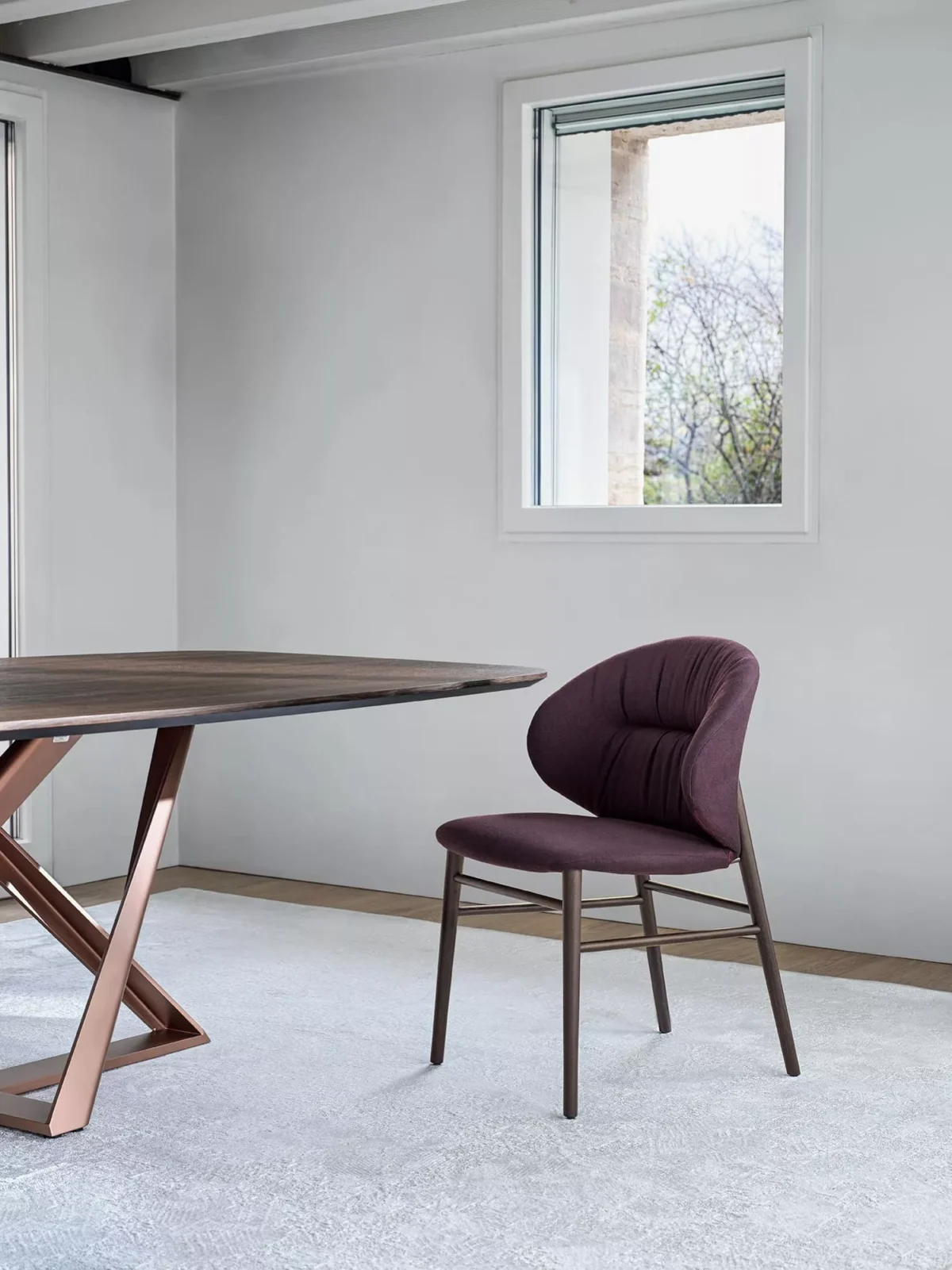 Luxury contemporary Drop table by Bontempi, perfect for an elegant dining space in Royal Oak, Michigan.