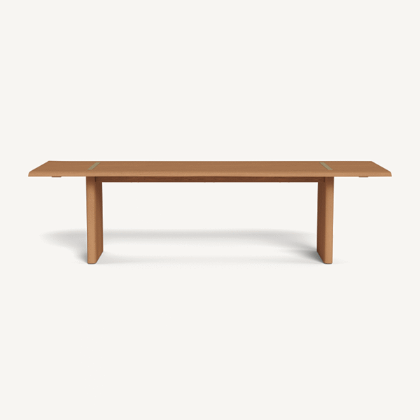 “MLB Teak Dining Table 106 inch by Harbour – long solid teak table with clean modern lines”