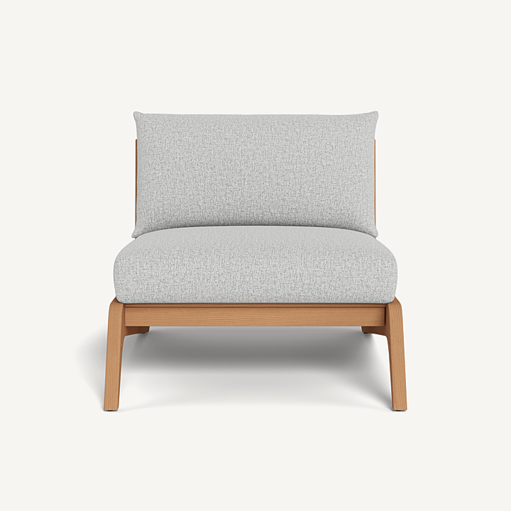 βMLB Teak Easy Chair by Harbour β modern teak lounge chair with clean lines and deep cushionsβ