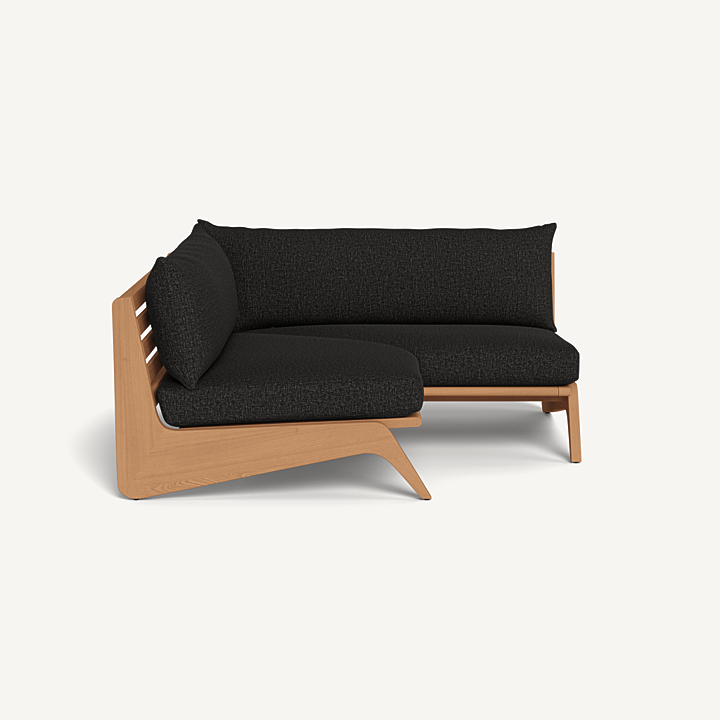 “MLB Teak Corner by Harbour – modern outdoor corner lounge seat in natural teak”