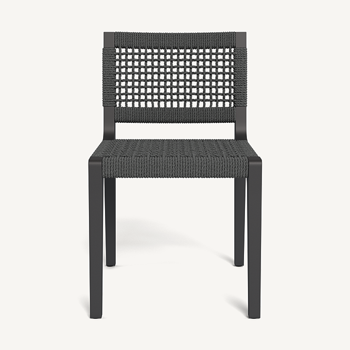“MLB Armless Dining Chair in aluminum by Harbour – versatile contemporary chair for patio or terrace”