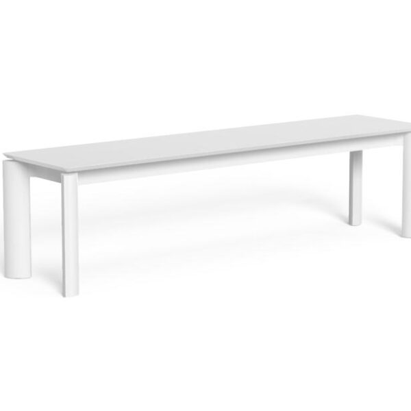 Modern Milo Bench by Talenti with powder-coated aluminum frame