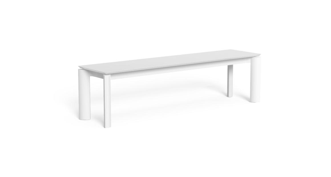 Modern Milo Bench by Talenti with powder-coated aluminum frame