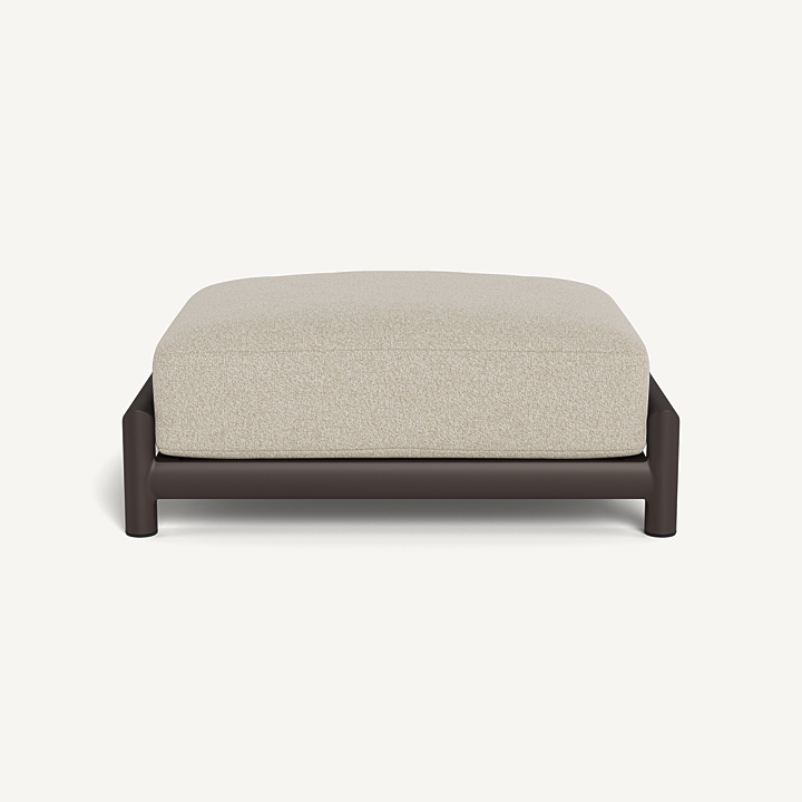 “Modern Moab Ottoman by Harbour – versatile outdoor piece with soft upholstery and sleek silhouette”