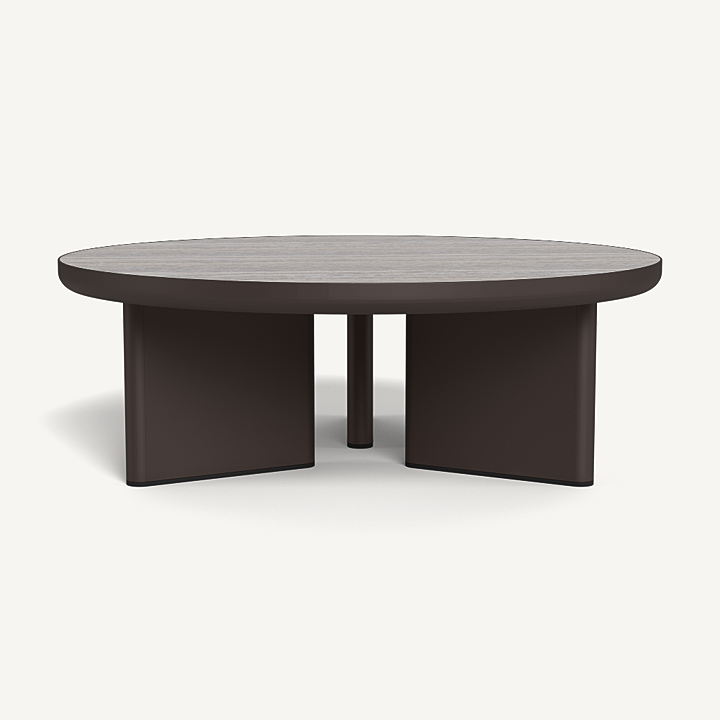 “Moab Round Coffee Table by Harbour – sculptural round table with minimalist design and solid form”