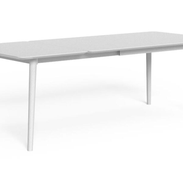 Modern extendable outdoor dining table, Talenti Moon//Alu, Royal Oak, Michigan.